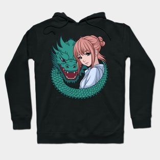 Anime Girl with Dragon Hoodie